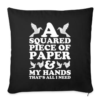 Origami Master Paper Folding Paper Crane Japon - Housse de coussin décorative 45 x 45 cm - noir - Devant