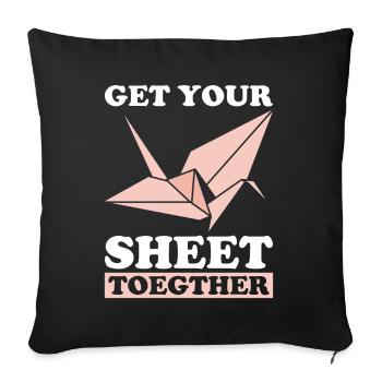 Origami Master Paper Folding Paper Crane Japon - Housse de coussin décorative 45 x 45 cm - noir - Devant