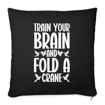 Origami Master Paper Folding Paper Crane Japon - Housse de coussin décorative 45 x 45 cm - noir - Devant