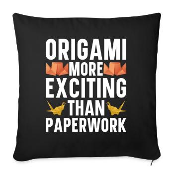 Origami Master Paper Folding Paper Crane Japon - Housse de coussin décorative 45 x 45 cm - noir - Devant