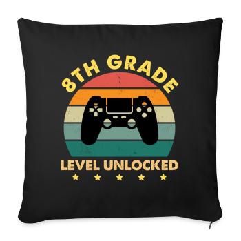 8th Grade Level Unlocked Vintage Sunset - Sofakissenbezug 45 x 45 cm - Schwarz - Vorne