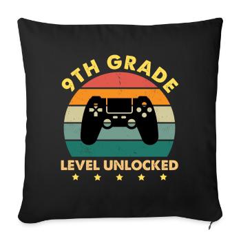 9th Grade Level Unlocked Vintage Sunset - Sofa pillowcase 17,3'' x 17,3'' (45 x 45 cm) - black - Front