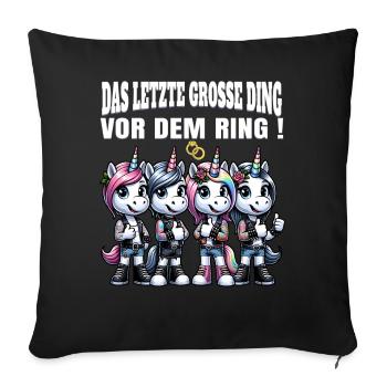 Enterrement de vie de garçon Mariée Enterrement de vie de jeune fille Grondement de femmes - Housse de coussin décorative 45 x 45 cm - noir - Devant