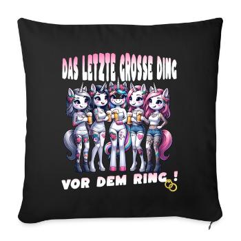 Enterrement de vie de garçon Mariée Enterrement de vie de jeune fille Grondement de femmes - Housse de coussin décorative 45 x 45 cm - noir - Devant