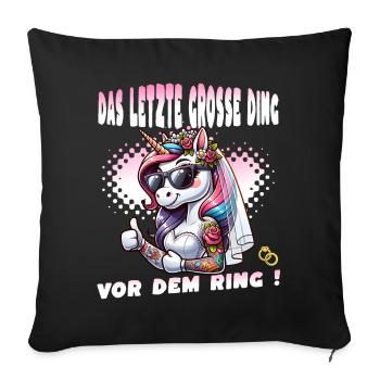 Enterrement de vie de garçon Mariée Enterrement de vie de jeune fille Grondement de femmes - Housse de coussin décorative 45 x 45 cm - noir - Devant