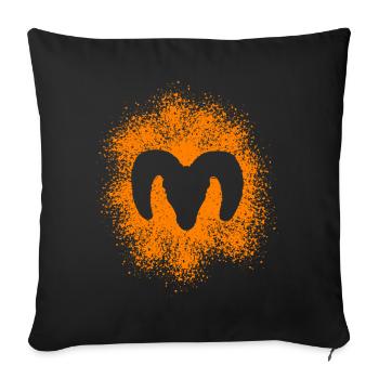 Bighorn sheep - Sofa pillowcase 17,3'' x 17,3'' (45 x 45 cm) - black - Front