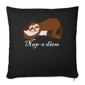 Fatigué Dormir Lit Sieste Sommeil - Housse de coussin décorative 45 x 45 cm - noir - Devant