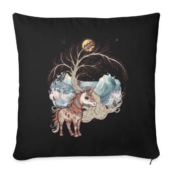 Mystical Unicorn Unicorns Horse Horses Mythical Creatures - Sofa pillowcase 17,3'' x 17,3'' (45 x 45 cm) - black - Front
