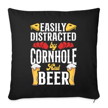 Cornhole Team Bean Bag Player - Sofakissenbezug 45 x 45 cm - Schwarz - Vorne