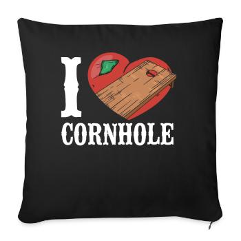 Cornhole Team Bean Bag Player - Sofakissenbezug 45 x 45 cm - Schwarz - Vorne