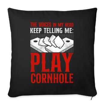 Cornhole Team Bean Bag Player - Sofa pillowcase 17,3'' x 17,3'' (45 x 45 cm) - black - Front