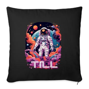TILL - Beau prénom de garçon avec astronaute cool - Housse de coussin décorative 45 x 45 cm - noir - Devant