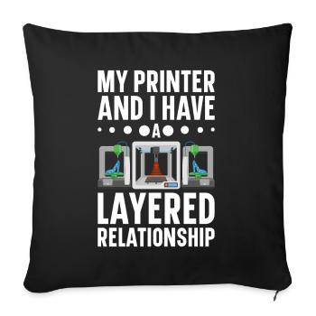 3D Printer Filament 3D Printing 3D Printing 3D Printer - Sofa pillowcase 17,3'' x 17,3'' (45 x 45 cm) - black - Front