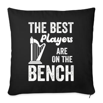 Les meilleurs joueurs s’assoient sur le banc de la harpe - Housse de coussin décorative 45 x 45 cm - noir - Devant