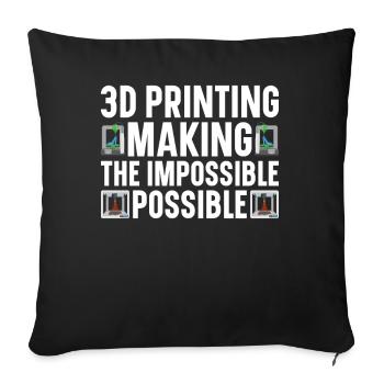 3D Drucker Filament 3D Drucken 3D Druck 3D Printer - Sofakissenbezug 45 x 45 cm - Schwarz - Vorne