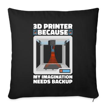 3D Printer Filament 3D Printing 3D Printing 3D Printer - Sofa pillowcase 17,3'' x 17,3'' (45 x 45 cm) - black - Front