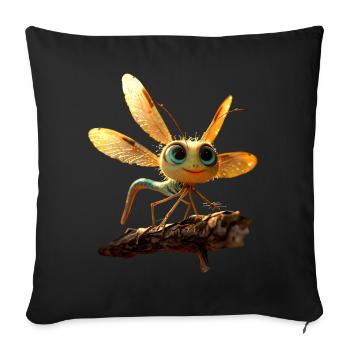 Libelle Dragonfly Bunte Flügel Süße Libellen - Sofakissenbezug 45 x 45 cm - Schwarz - Vorne