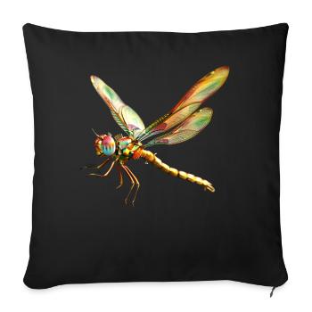 Libelle Dragonfly Bunte Flügel Süße Libellen - Sofakissenbezug 45 x 45 cm - Schwarz - Vorne