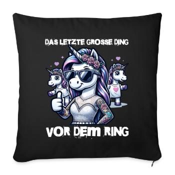 Enterrement de vie de garçon Mariée Enterrement de vie de jeune fille Grondement de femmes - Housse de coussin décorative 45 x 45 cm - noir - Devant