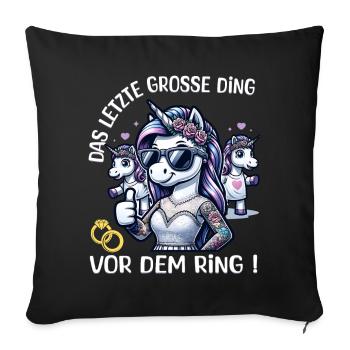 Enterrement de vie de garçon Mariée Enterrement de vie de jeune fille Grondement de femmes - Housse de coussin décorative 45 x 45 cm - noir - Devant