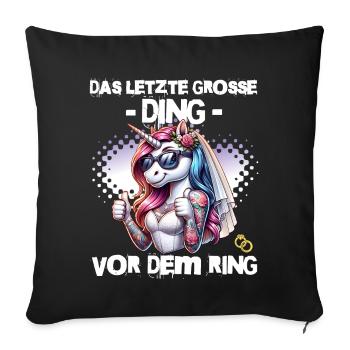 Enterrement de vie de garçon Mariée Enterrement de vie de jeune fille Grondement de femmes - Housse de coussin décorative 45 x 45 cm - noir - Devant