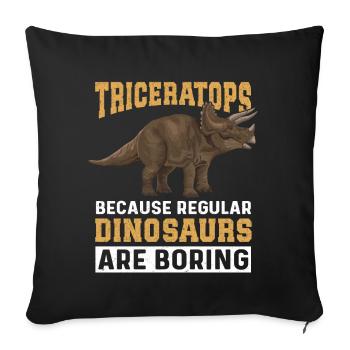 Triceratops Dinos Geschenk - Sofakissenbezug 45 x 45 cm - Schwarz - Vorne
