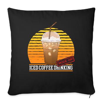 Iced Coffee Iced Coffee Coffee Lover Gift - Sofa pillowcase 17,3'' x 17,3'' (45 x 45 cm) - black - Front