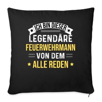 Je suis ce pompier légendaire - Housse de coussin décorative 45 x 45 cm - noir - Devant