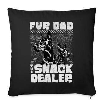 Fur Dad The Snack Dealer Doberman Dog Lover - Sofa pillowcase 17,3'' x 17,3'' (45 x 45 cm) - black - Front