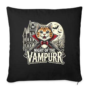 Vampire Cat Halloween T-Shirt - Sofa pillowcase 17,3'' x 17,3'' (45 x 45 cm) - black - Front