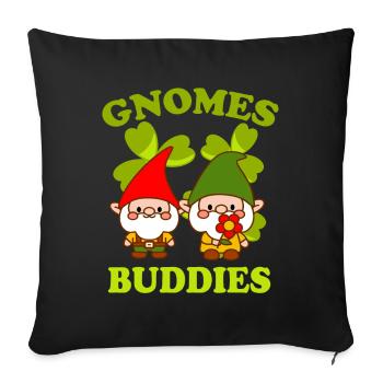 Gnomes Buddies Lawn Gnome Fun Gift Idea - Sofakissenbezug 45 x 45 cm - Schwarz - Vorne