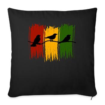 Rastafari Music Vibes Only Rasta Jamaica Reggae - Sofa pillowcase 17,3'' x 17,3'' (45 x 45 cm) - black - Front