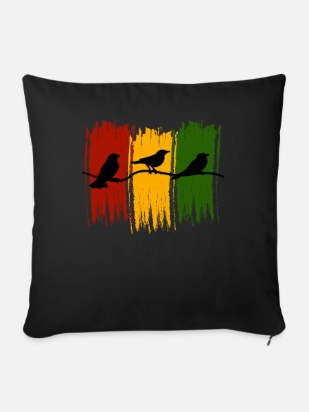 Rastafari Musik Vibes Only Rasta Jamaika Reggae - Soffkuddsöverdrag, 45 x 45 cm - svart