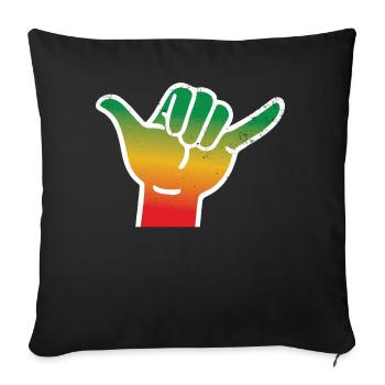 Musique Rastafari Vibes Uniquement Rasta Jamaïque Reggae - Housse de coussin décorative 45 x 45 cm - noir - Devant