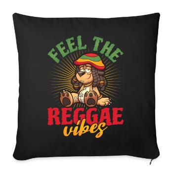 Rastafari Music Vibes Only Rasta Jamaica Reggae - Sofa pillowcase 17,3'' x 17,3'' (45 x 45 cm) - black - Front