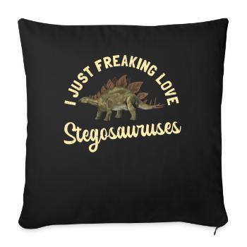 Cadeaux Stegosaurus Dino - Housse de coussin décorative 45 x 45 cm - noir - Devant