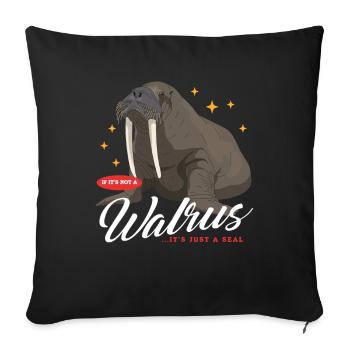 Walross Walrus Walrosse Walroß Geschenk - Sofakissenbezug 45 x 45 cm - Schwarz - Vorne