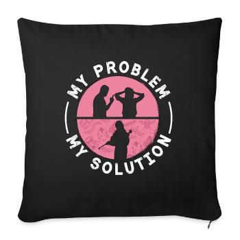 Pest Control Officer My Problem My Pictogram Mom - Sofa pillowcase 17,3'' x 17,3'' (45 x 45 cm) - black - Front
