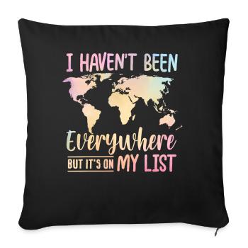 Je ne suis pas allé partout, mais c’est sur ma liste - Housse de coussin décorative 45 x 45 cm - noir - Devant