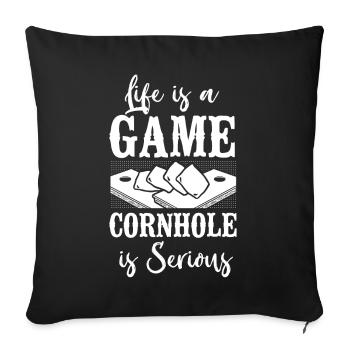Cornhole Team Bean Bag Player - Sofakissenbezug 45 x 45 cm - Schwarz - Vorne