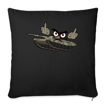 Doigt d’honneur Tank Driver Char de combat - Housse de coussin décorative 45 x 45 cm - noir - Devant