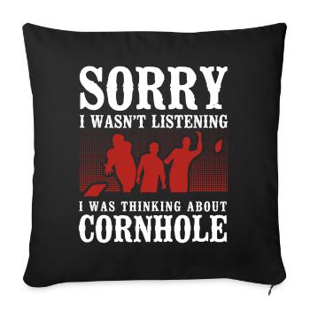 Cornhole Team Bean Bag Player - Sofakissenbezug 45 x 45 cm - Schwarz - Vorne