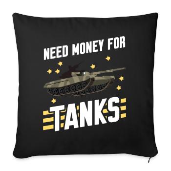 Tank Driver Combat Tank - Sofa pillowcase 17,3'' x 17,3'' (45 x 45 cm) - black - Front