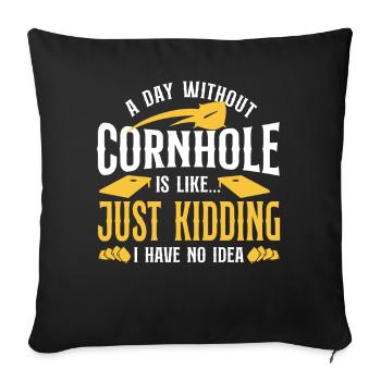 Cornhole Team Bean Bag Player - Sofa pillowcase 17,3'' x 17,3'' (45 x 45 cm) - black - Front