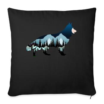 German Shepherd Dogs White Shepherd Dog - Sofa pillowcase 17,3'' x 17,3'' (45 x 45 cm) - black - Front