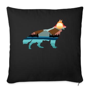 White Shepherd Dog Nature Outdoor - Sofa pillowcase 17,3'' x 17,3'' (45 x 45 cm) - black - Front