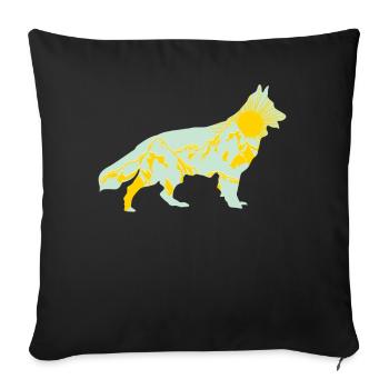 White Shepherd Dog Mountains Outdoor - Sofa pillowcase 17,3'' x 17,3'' (45 x 45 cm) - black - Front