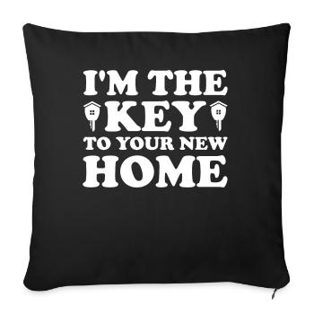 Real Estate Agent House Broker Real Estate Agent Real Estate - Sofa pillowcase 17,3'' x 17,3'' (45 x 45 cm) - black - Front