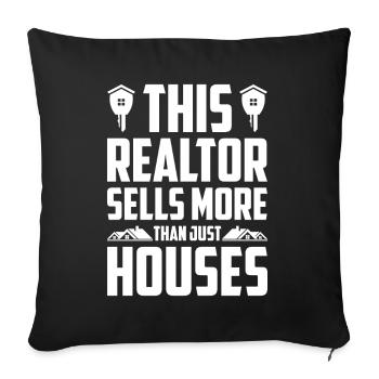 Real Estate Agent House Broker Real Estate Agent Real Estate - Sofa pillowcase 17,3'' x 17,3'' (45 x 45 cm) - black - Front