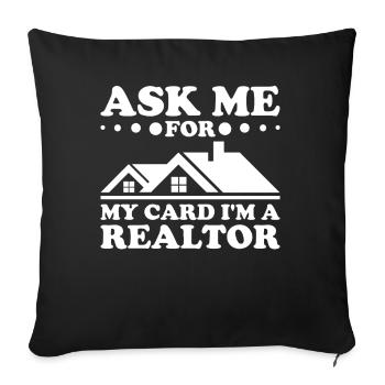 Real Estate Agent House Broker Real Estate Agent Real Estate - Sofa pillowcase 17,3'' x 17,3'' (45 x 45 cm) - black - Front